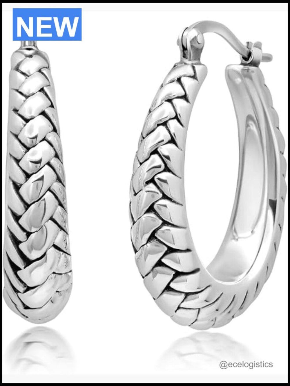 Chunky Hoop Earrings Hypoallergenic Sterling Silver Anti Tarnish Lightweight